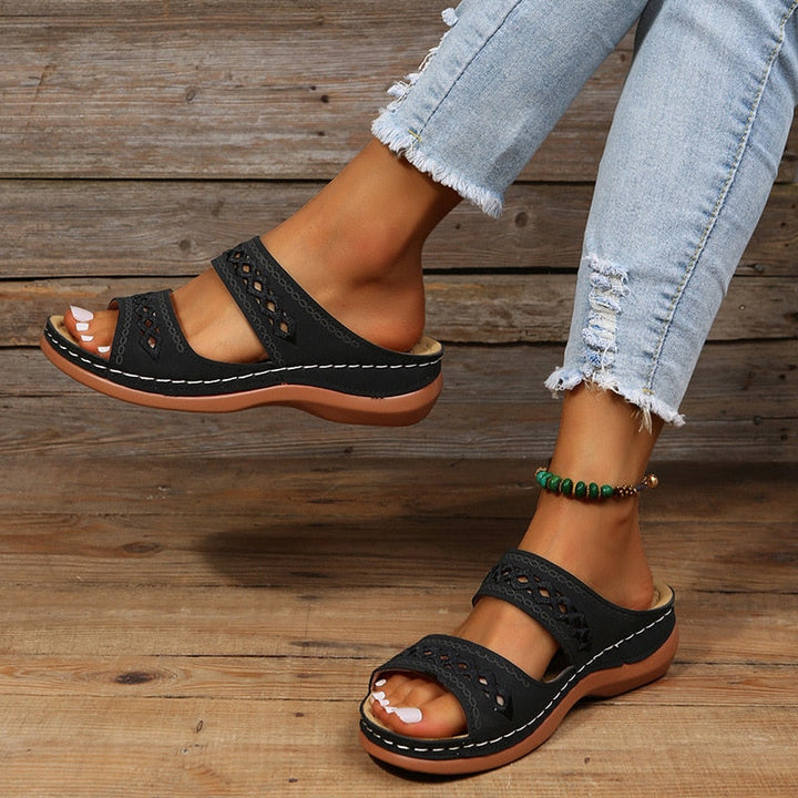 Wren | Women's Boho Orthopedic Double Band Platform Sandals