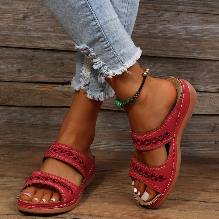 Wren | Women's Boho Orthopedic Double Band Platform Sandals