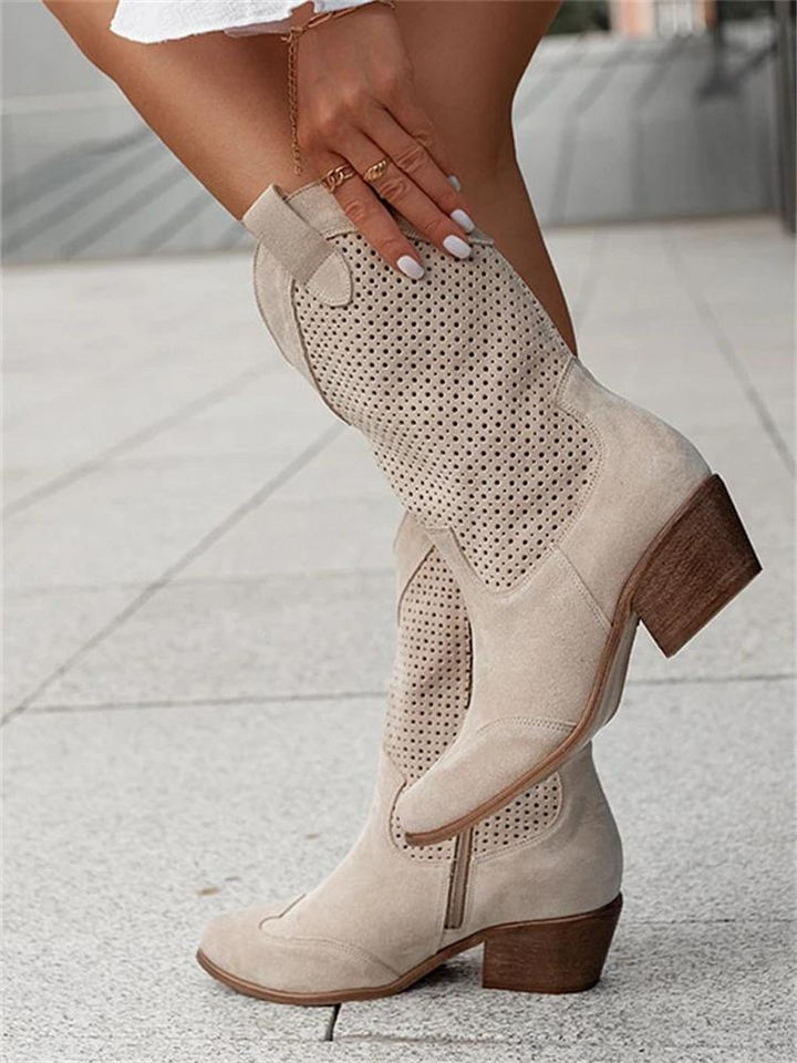 Wren | Women's Western Cutout Knee-High Cowboy Boots