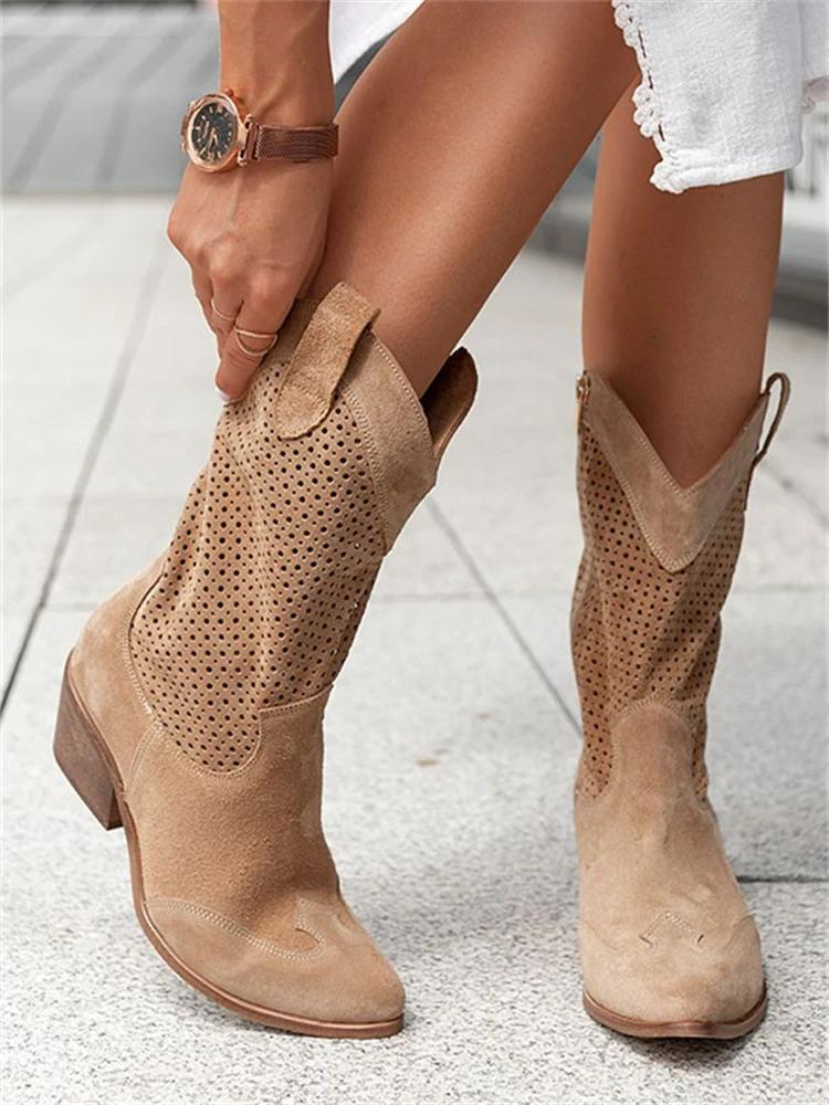Wren | Women's Western Cutout Knee-High Cowboy Boots