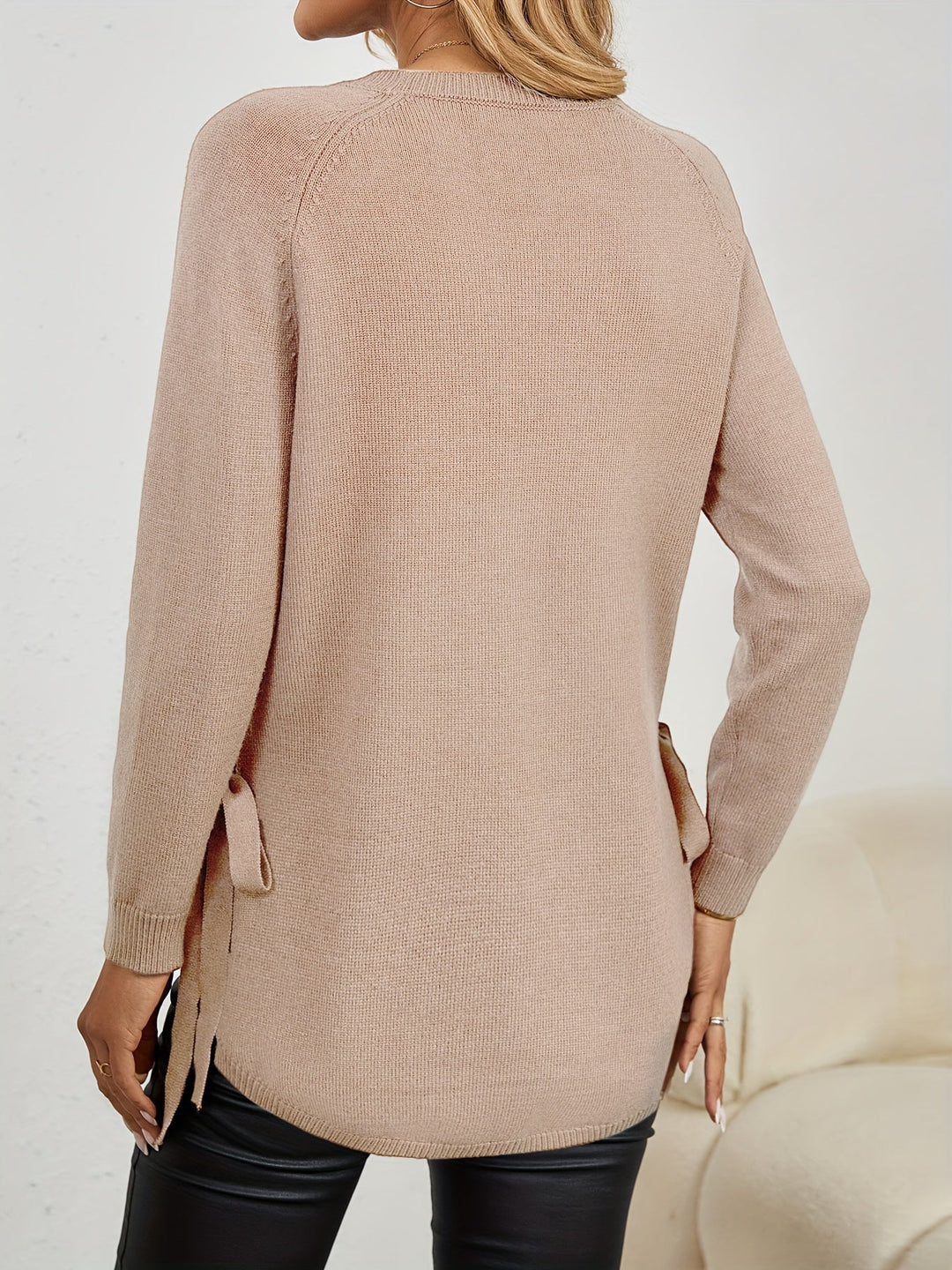 Wilhelmina | Women's Relaxed Side Slit Longline Sweater