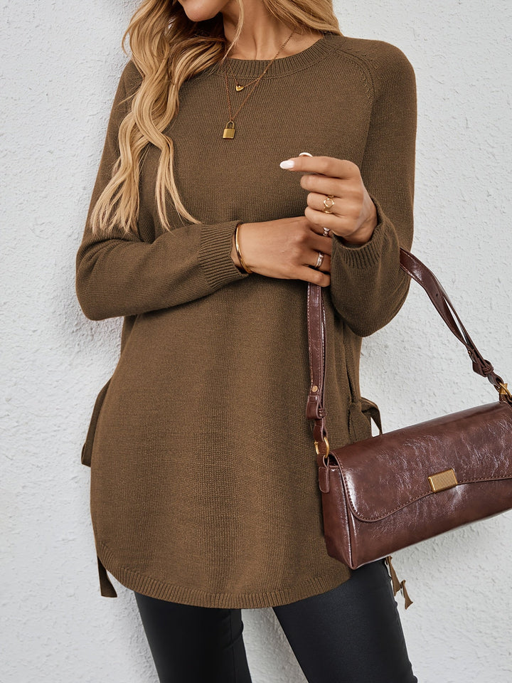 Wilhelmina | Women's Relaxed Side Slit Longline Sweater