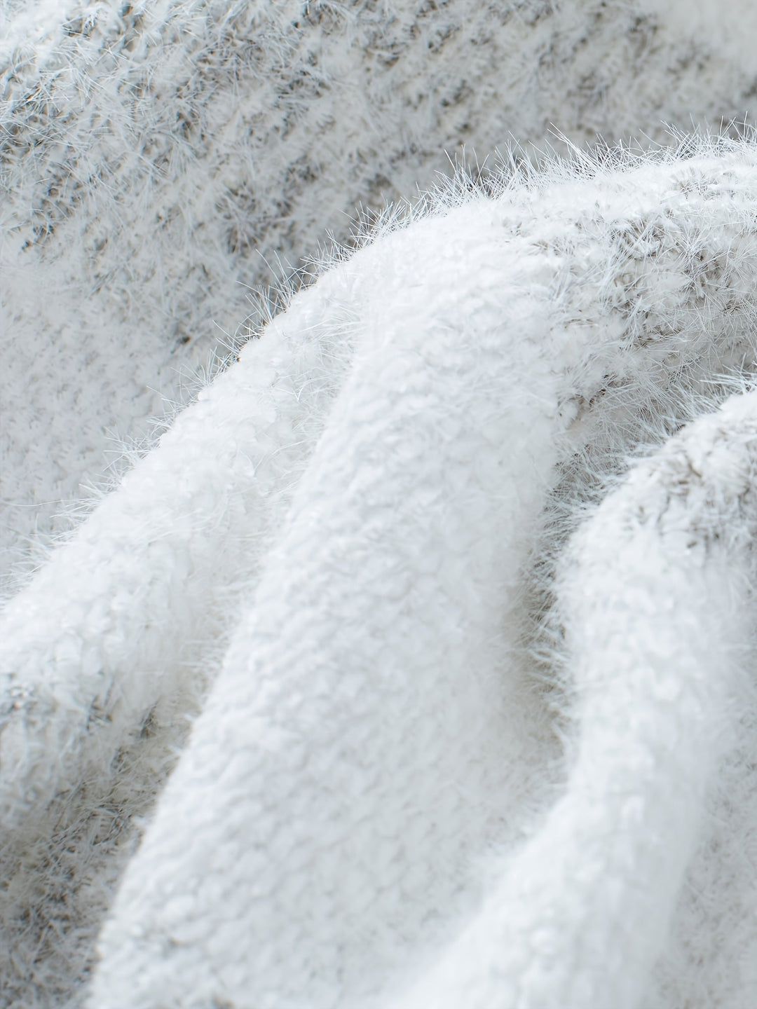 Amara striped turtleneck oversized sweater, knit fabric close-up