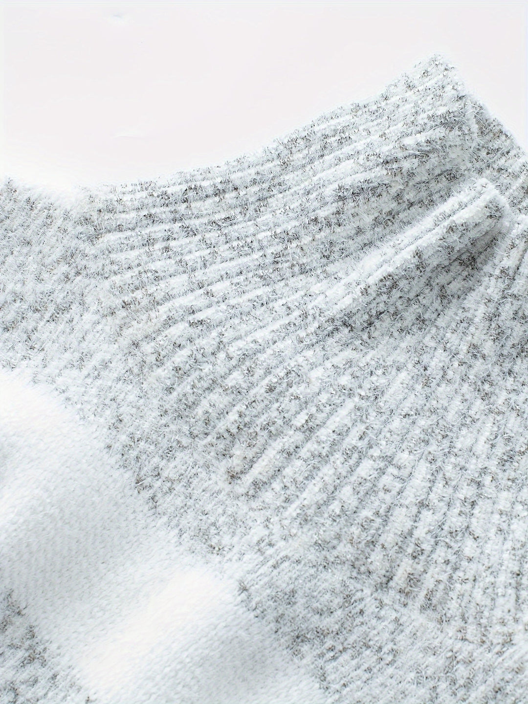 Amara striped turtleneck oversized sweater, collar and knit texture detail