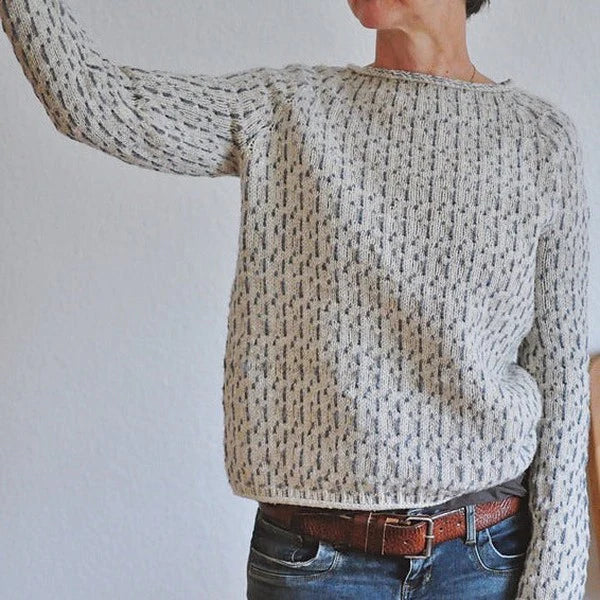 Beatrix textured knit sweater, side view
