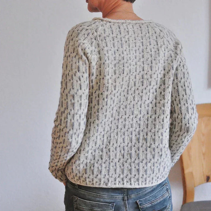 Beatrix textured knit sweater, back view