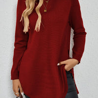 Wilhelmina | Women's Relaxed Side Slit Longline Sweater