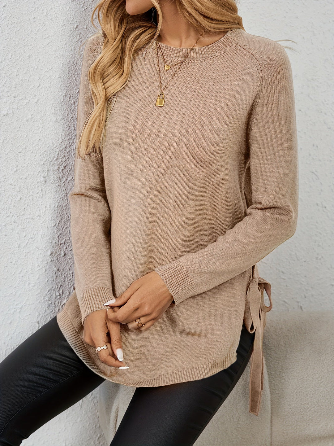 Wilhelmina | Women's Relaxed Side Slit Longline Sweater