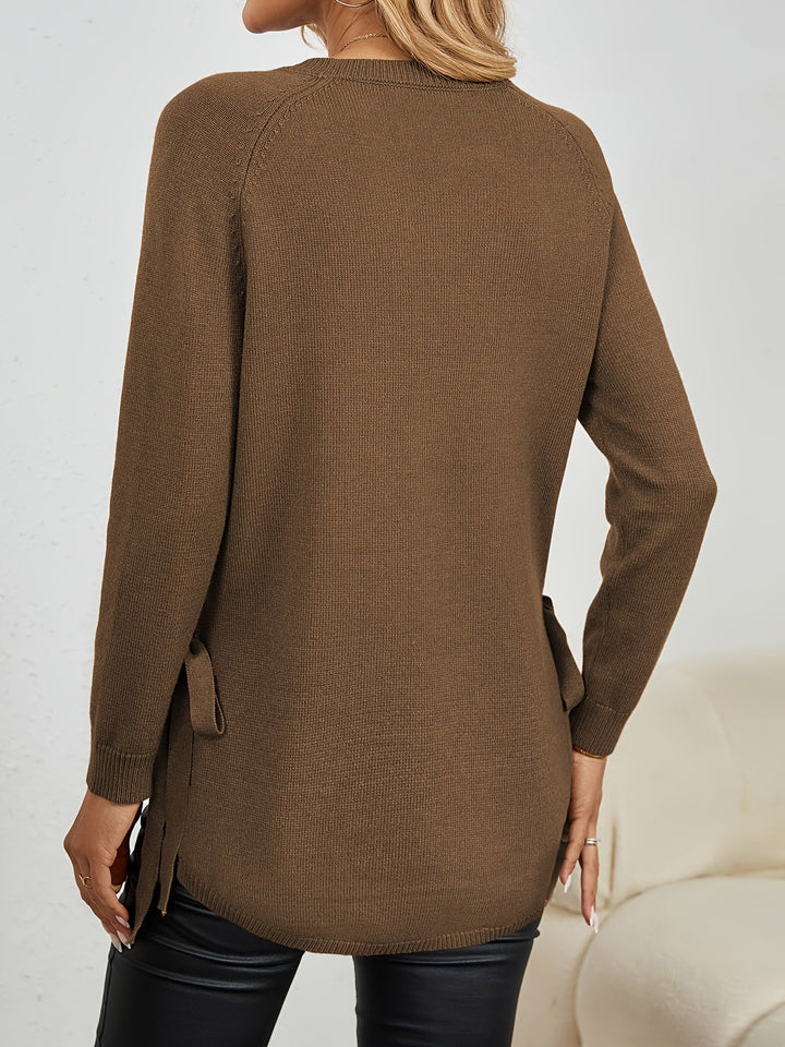 Wilhelmina | Women's Relaxed Side Slit Longline Sweater