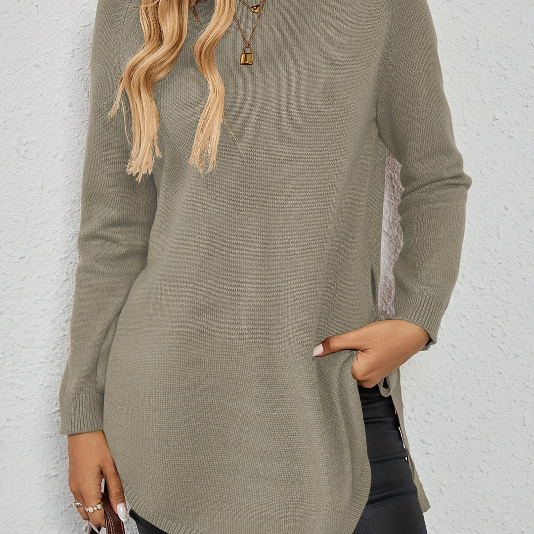 Wilhelmina | Women's Relaxed Side Slit Longline Sweater