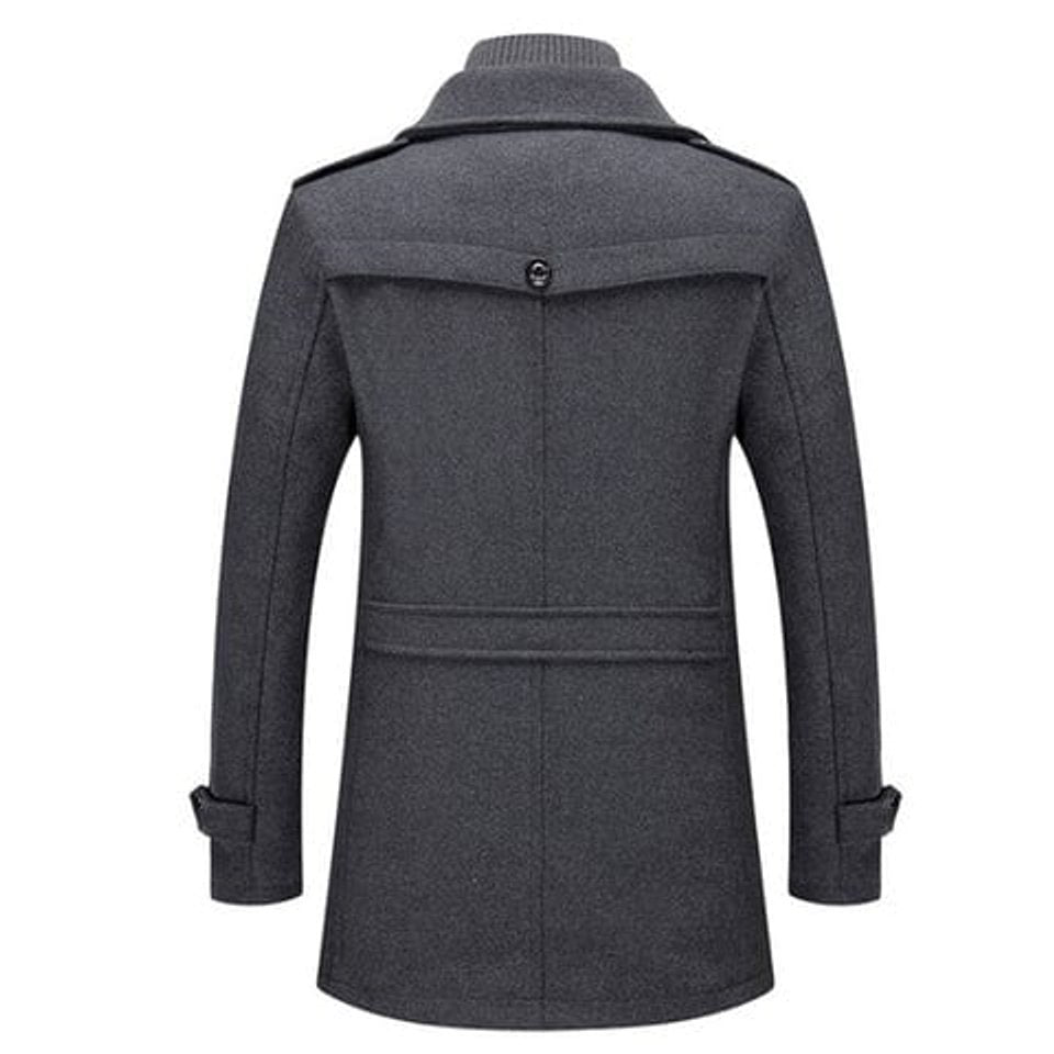 Desmond single-breasted overcoat back view showing tailored silhouette