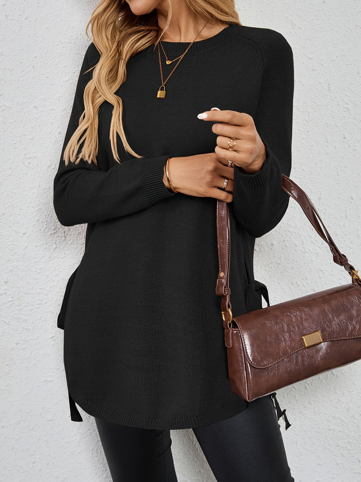 Wilhelmina | Women's Relaxed Side Slit Longline Sweater
