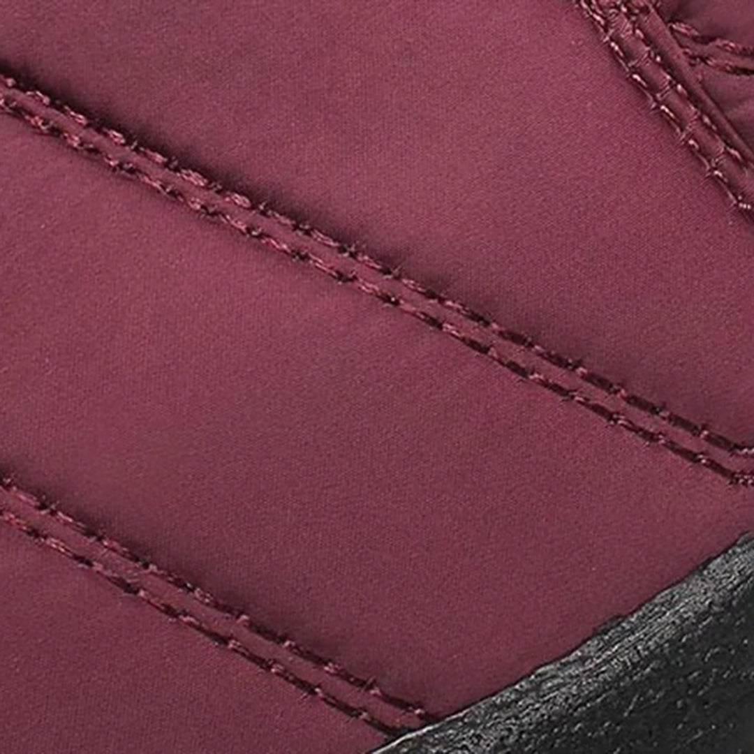 Close-up of Genevieve boot fabric stitching detail