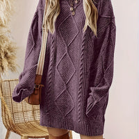 Georgette | Women's Cable-Knit Long Sleeve Sweater Dress