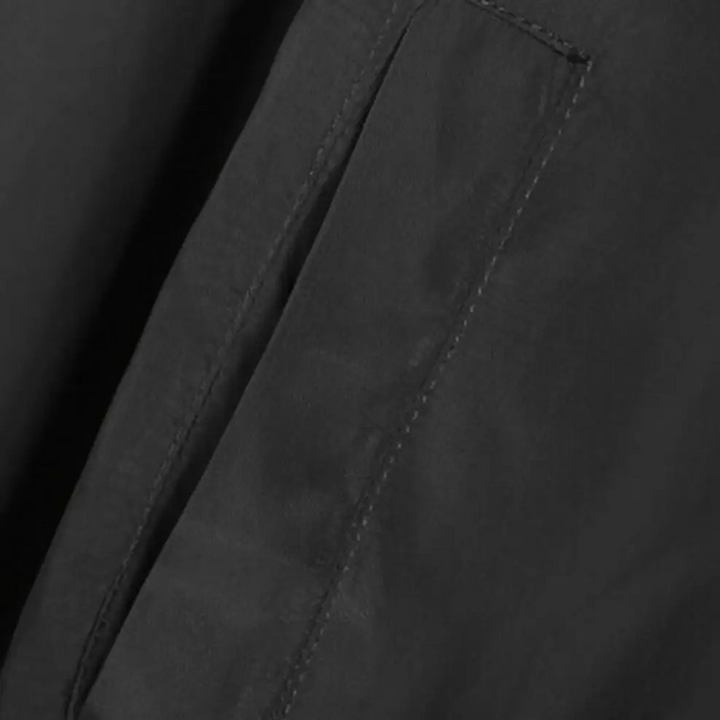 Close-up of zippered sleeve pocket detail