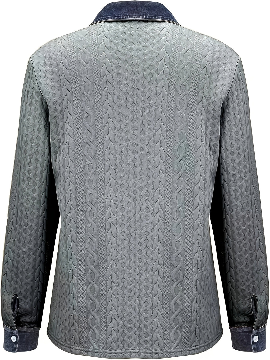 Harriet textured button-up shirt, side angle view with chest pocket detail