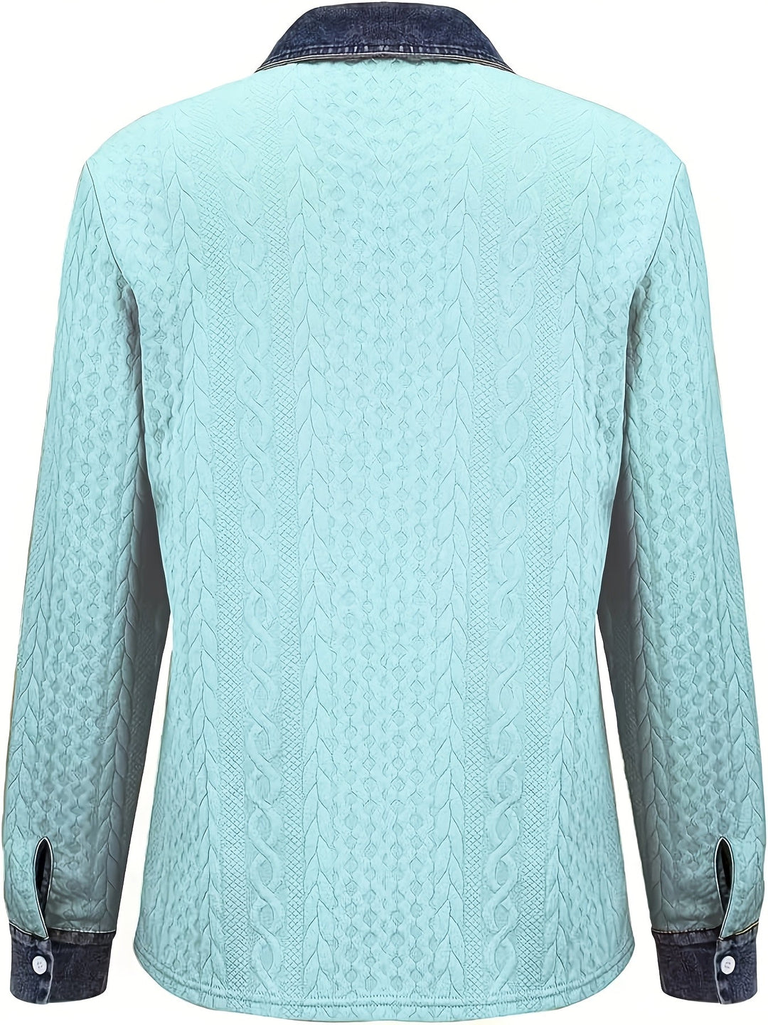 Harriet textured button-up shirt, side angle view with chest pocket detail