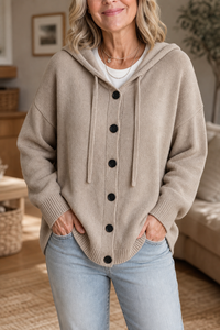 Marguerite | Women's Ribbed Drawstring Hooded Cardigan
