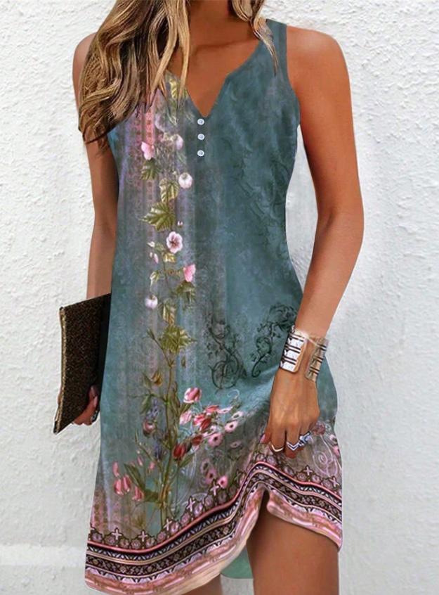 Blair | Women’s Asymmetric Abstract Art Midi Dress