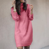 Ingrid | Women's Turtleneck Long Sleeve Sweater Dress