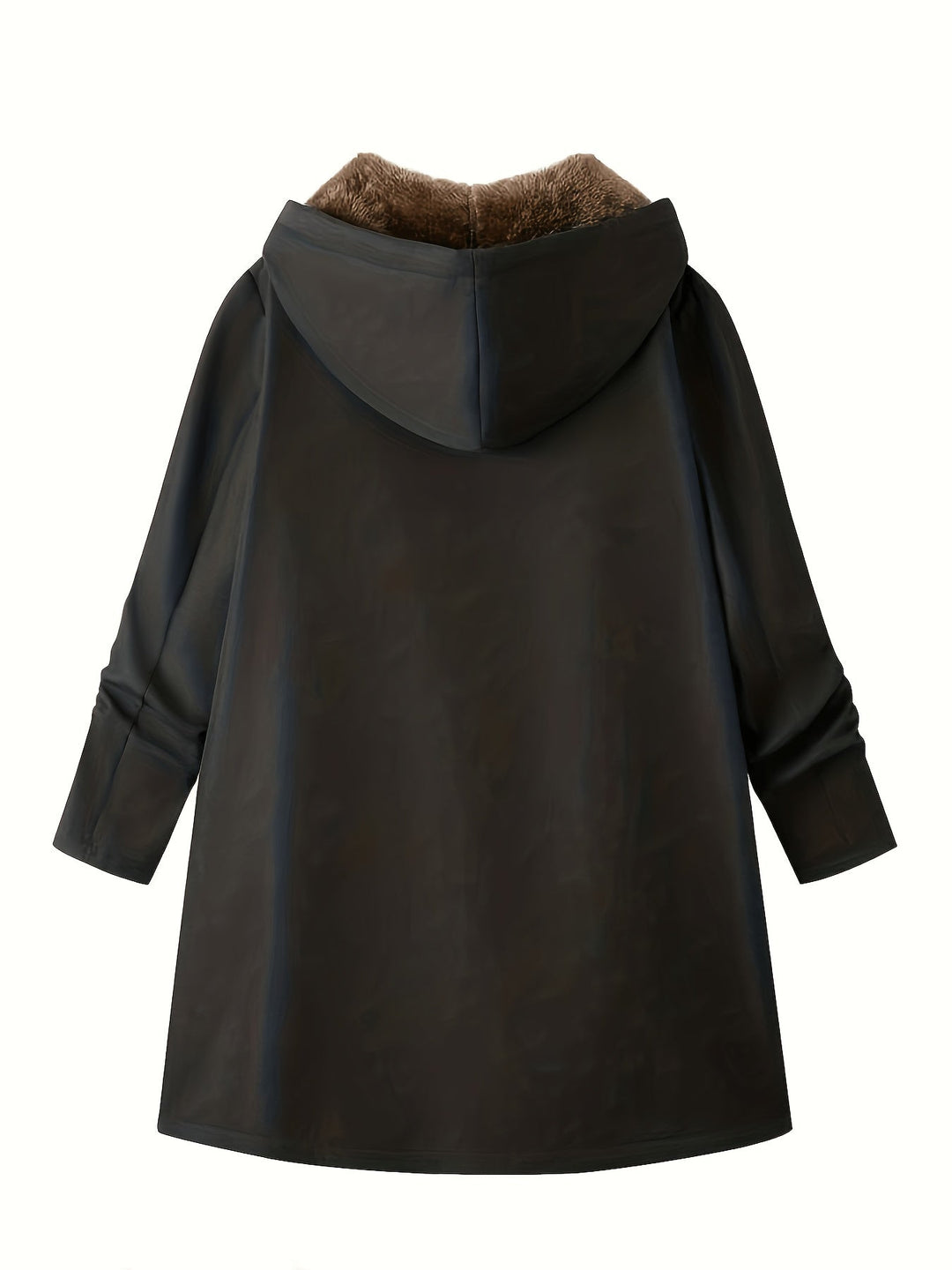 Close-up of Marcelline coat's deep front pocket with plush lining