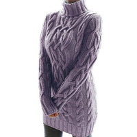 Margot | Women's Cable-Knit Turtleneck Sweater Dress