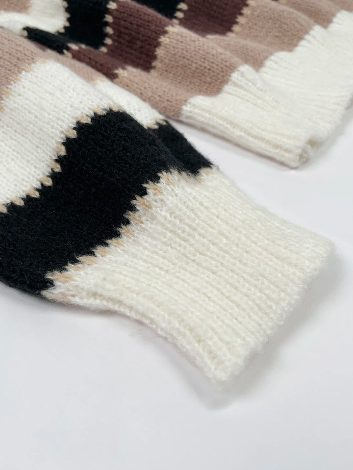 Margot striped sweater ribbed cuff detail, close-up