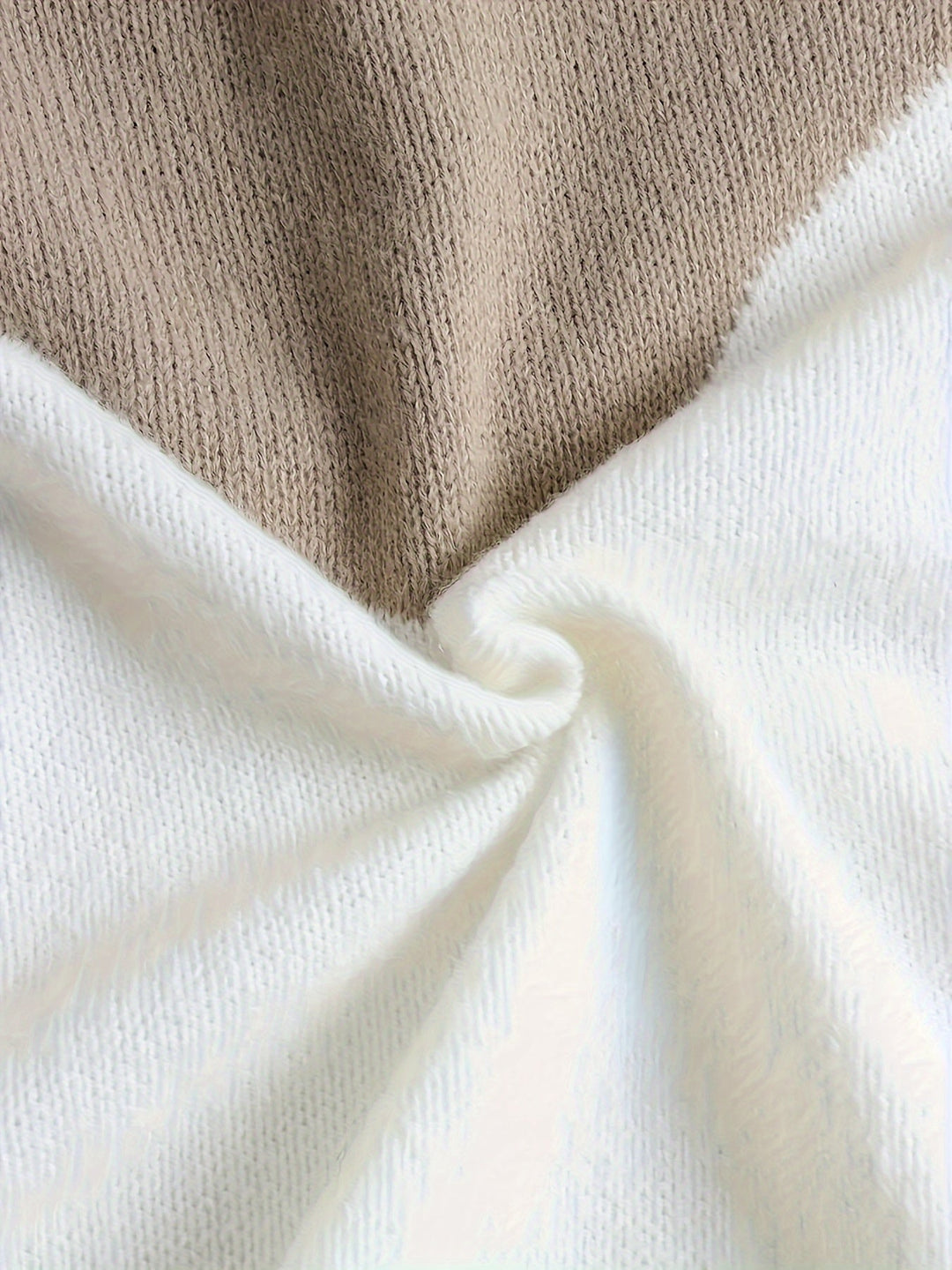 Marguerite color-block pullover, fabric texture close-up detail