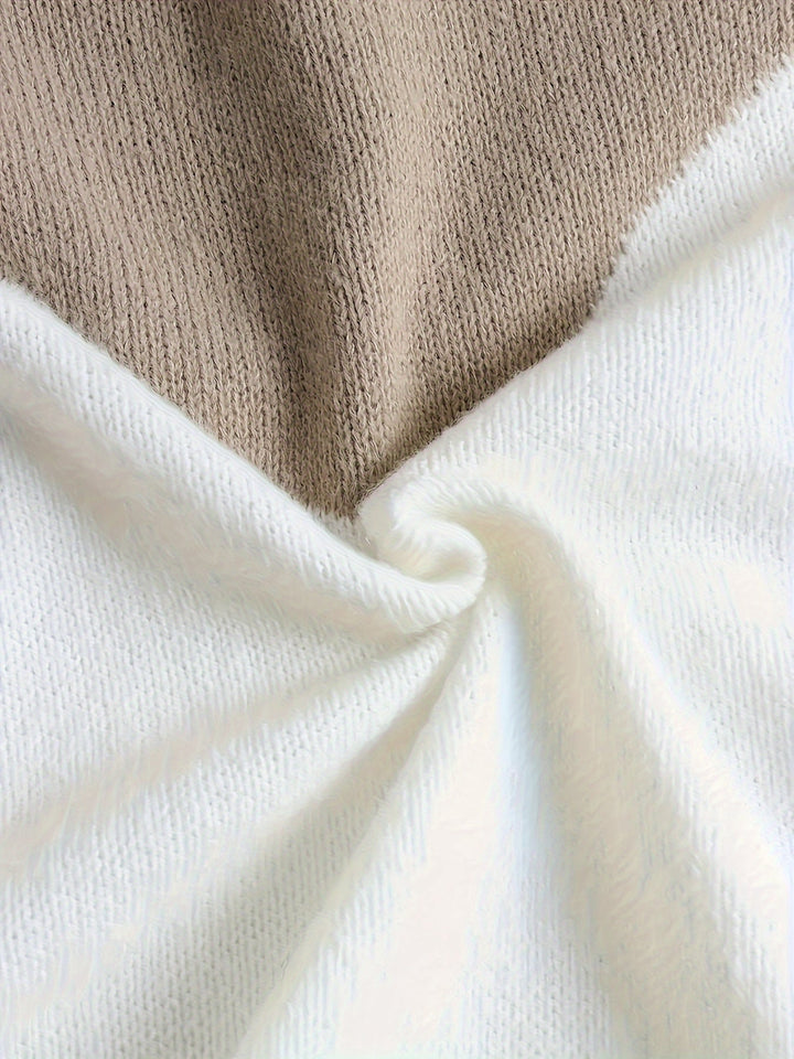 Marguerite color-block pullover, fabric texture close-up detail