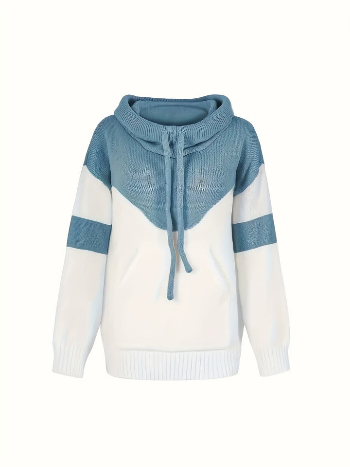 Marguerite color-block pullover, fabric texture close-up detail