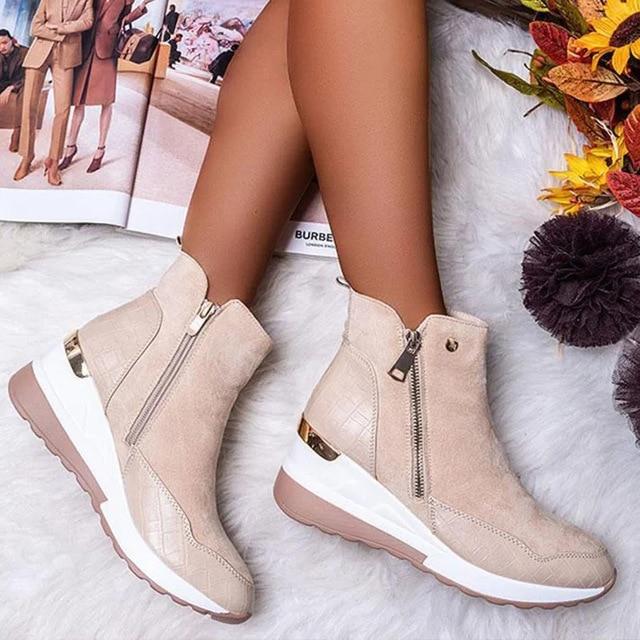 Marielle platform ankle boots front view worn on model