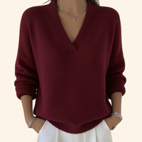 Marigold | Women's V-Neck Relaxed Fit Sweater