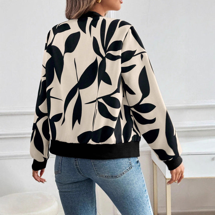 Marisela floral print bomber jacket, back view
