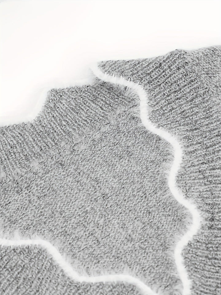 Marisol sweater scalloped V-neckline close-up texture detail