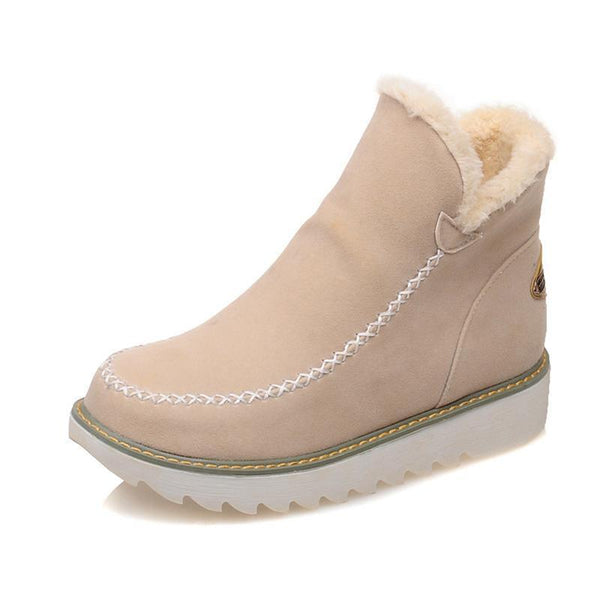 Marisol fur-trim ankle boots in light pink, product shot single