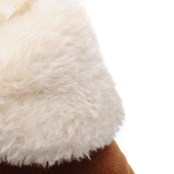 Marisol fur-trim ankle boots, close-up on faux fur lining