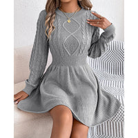 Marlowe | Women's Cable-Knit Fit-and-Flare Mini Sweater Dress