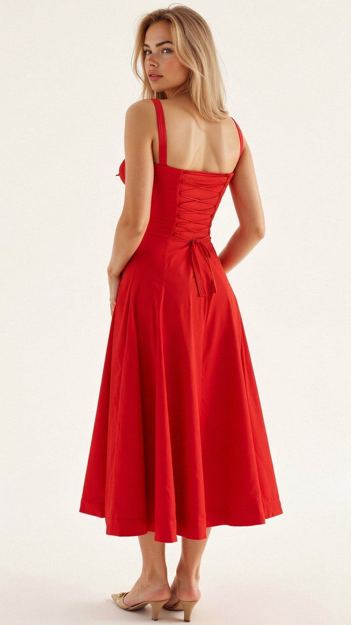 Bonnie | Floral Chic Corset Midi Dress