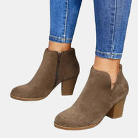 Nadine | Women's Block Heel Side Zip Ankle Boots