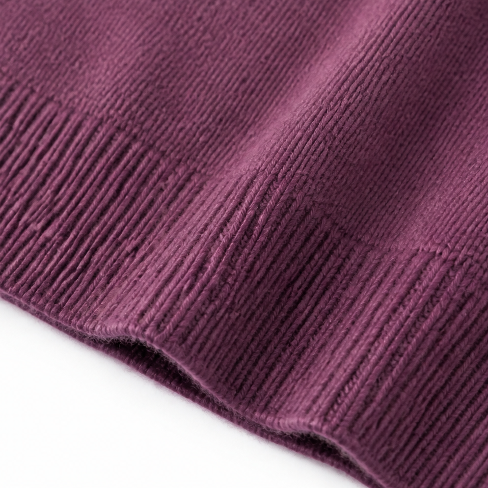 Odalys shawl collar pullover sweater shown with a v-neck sweater, side by side comparison