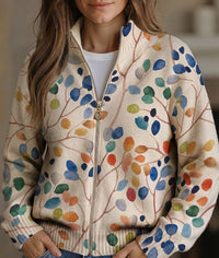 Ophelia | Women's Botanical Print Zip-Up Cardigan
