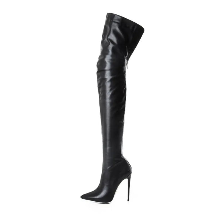 Ravenna thigh high boots, side profile product shot