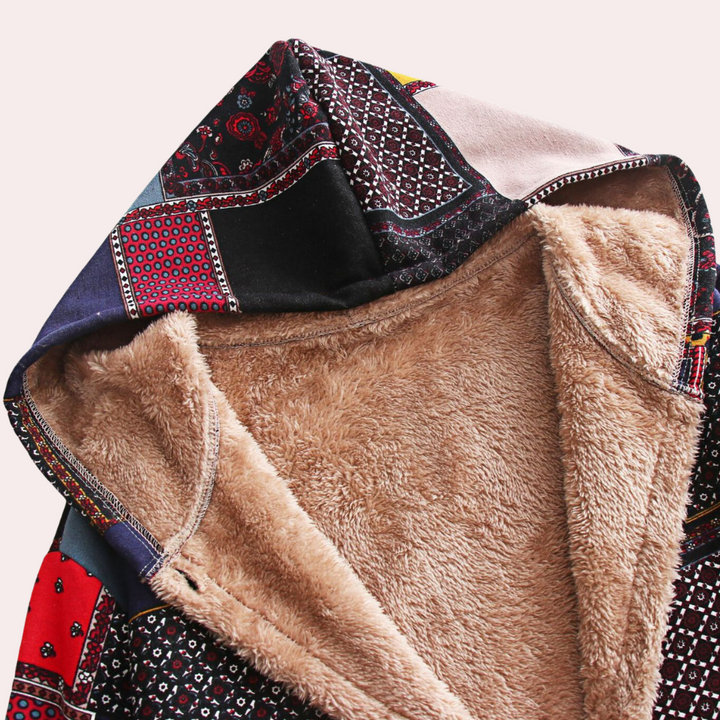 Close-up of Rosalind's fleece-lined hood interior