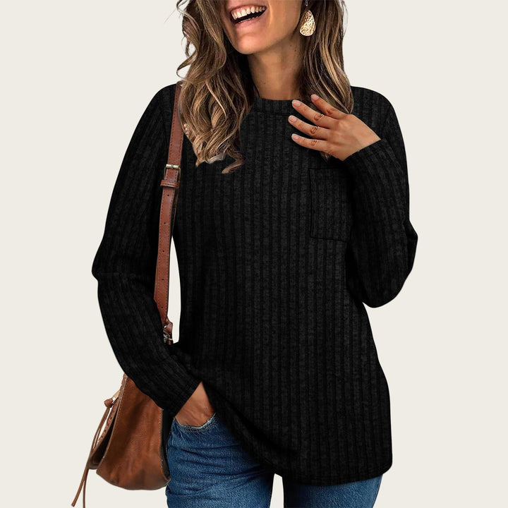 Rosalind ribbed long sleeve tunic in gray, front view