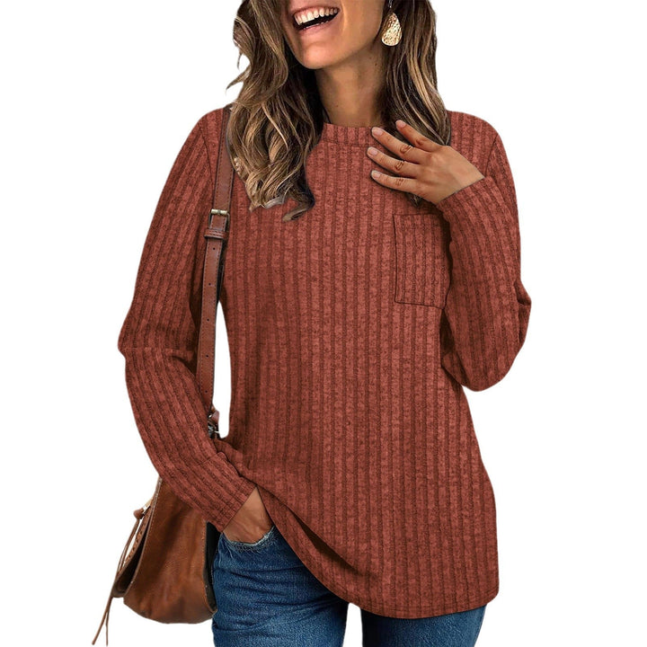 Rosalind ribbed long sleeve tunic in gray, front view