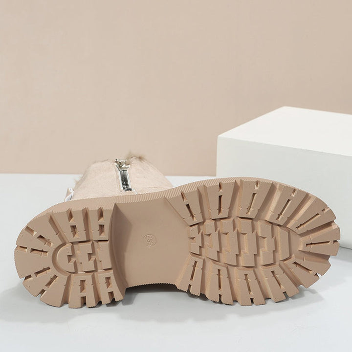 Rosalyn ankle boots outsole tread detail on beige box background