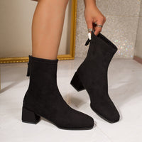 Simone | Women's Square Toe Block Heel Suede Boots