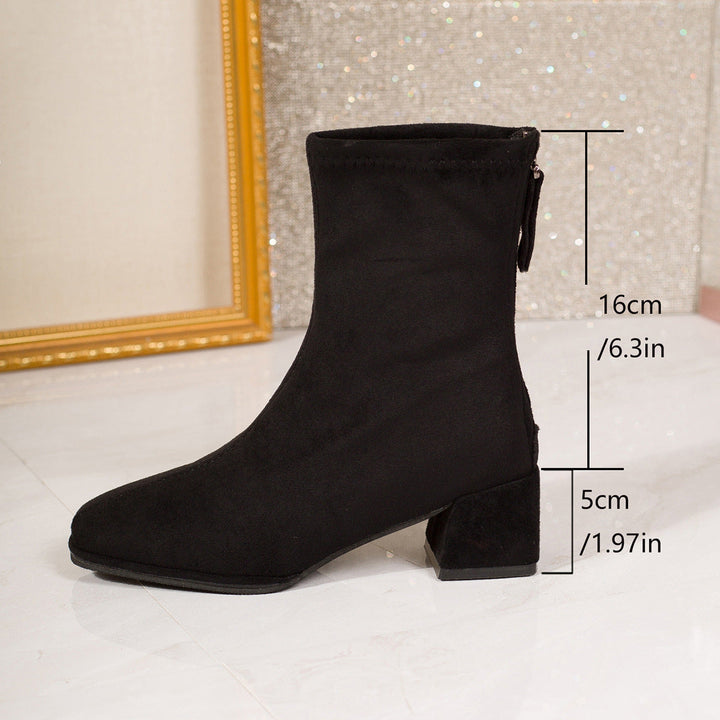 Simone brown suede ankle boots, close-up front view