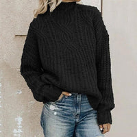 Women's Cable Knit Mock Neck Sweater | Annalise