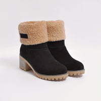 Women's Cuffed Block Heel Winter Boots | Thea